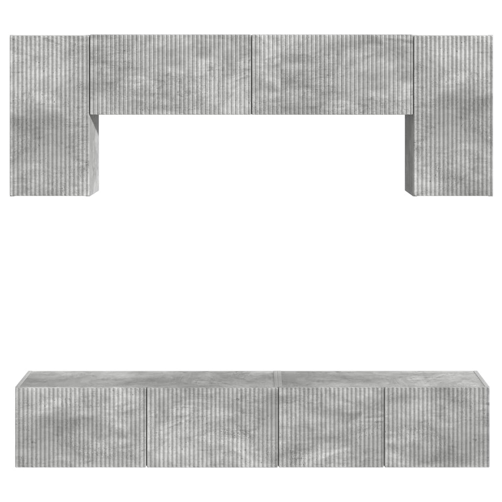 vidaXL Zestaw szafek RTV 4 pcs Betonowy szary Materiał drewnopochodny