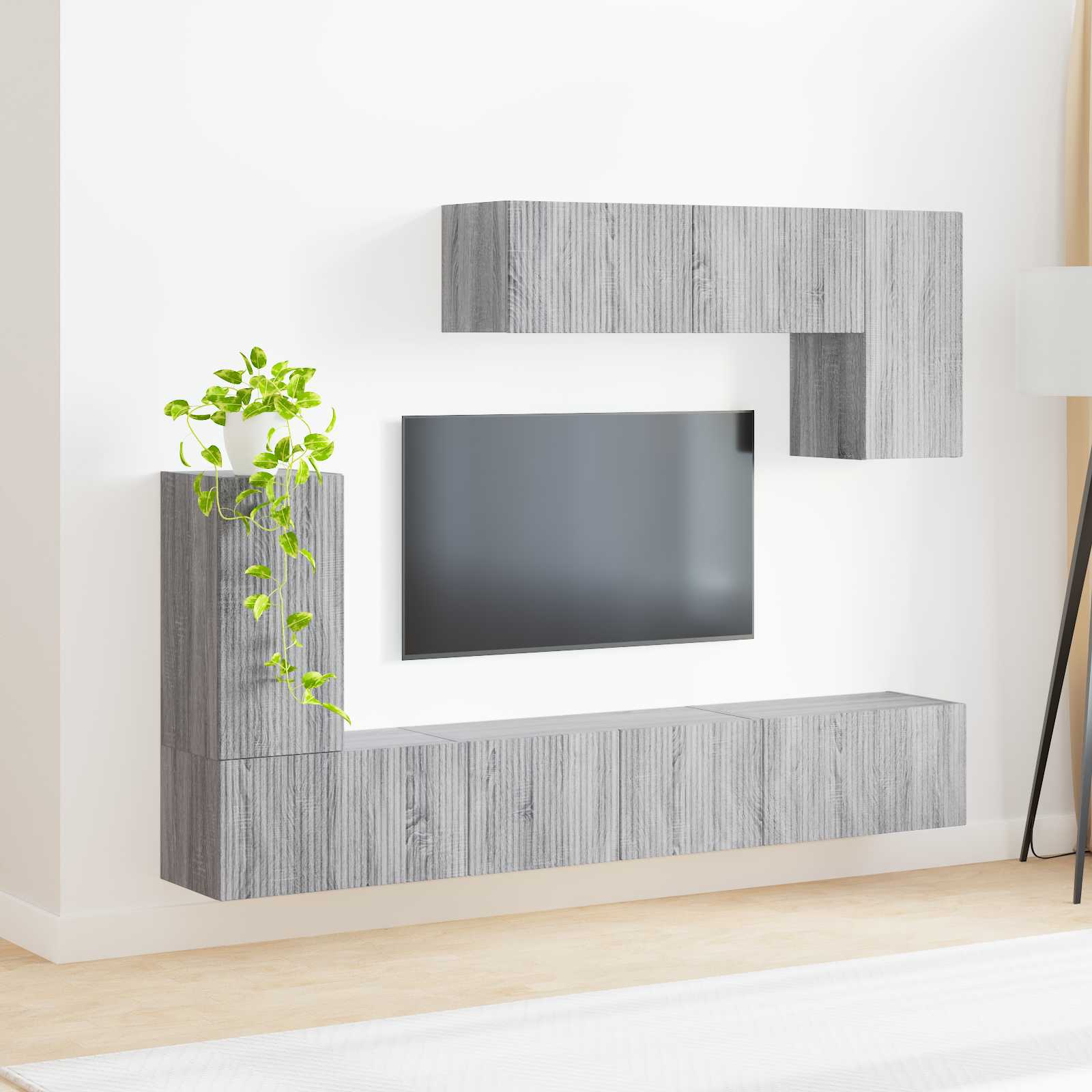 vidaXL Zestaw szafek RTV 4 pcs Szary Sonoma Materiał drewnopochodny