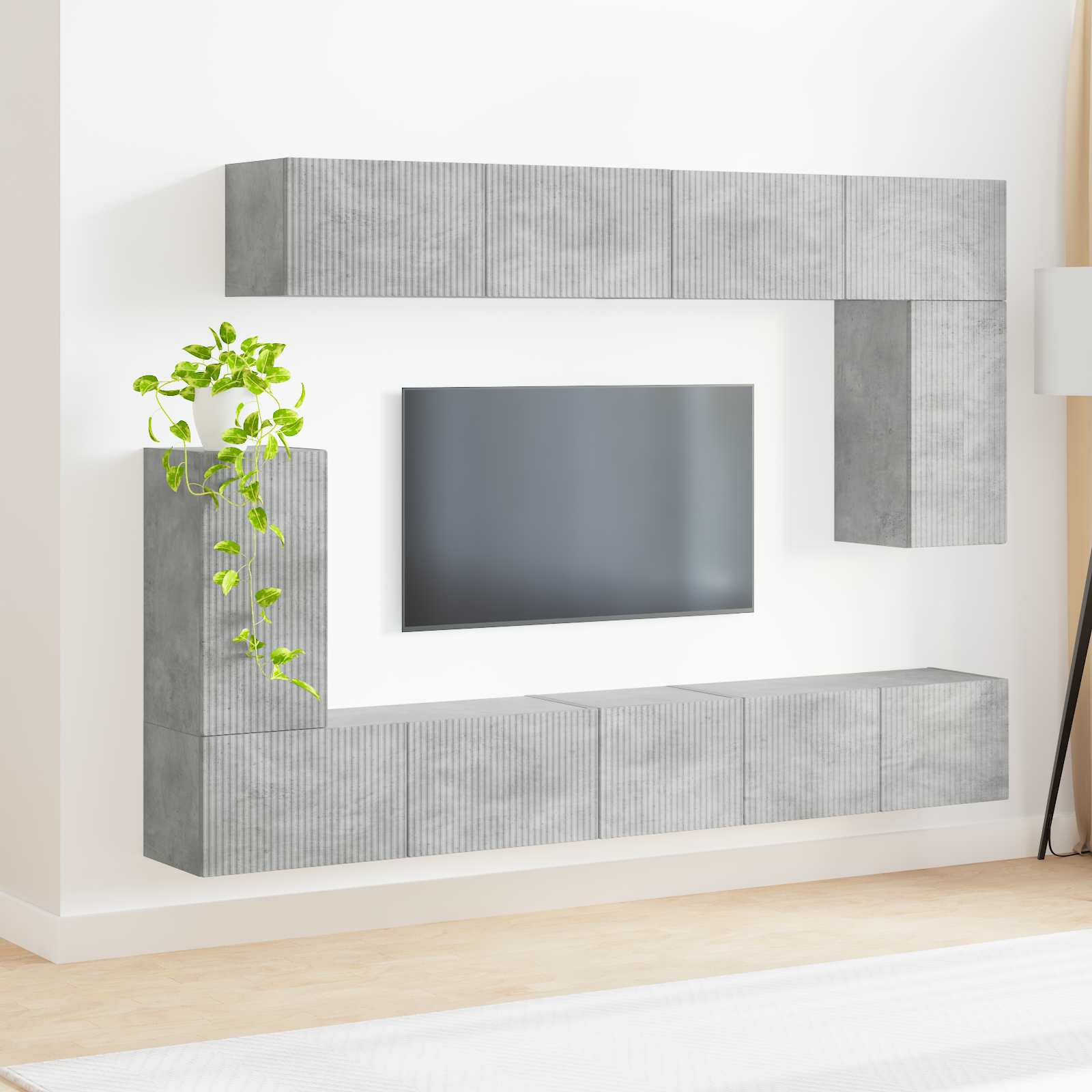 vidaXL Zestaw szafek RTV 5 pcs Betonowy szary Materiał drewnopochodny