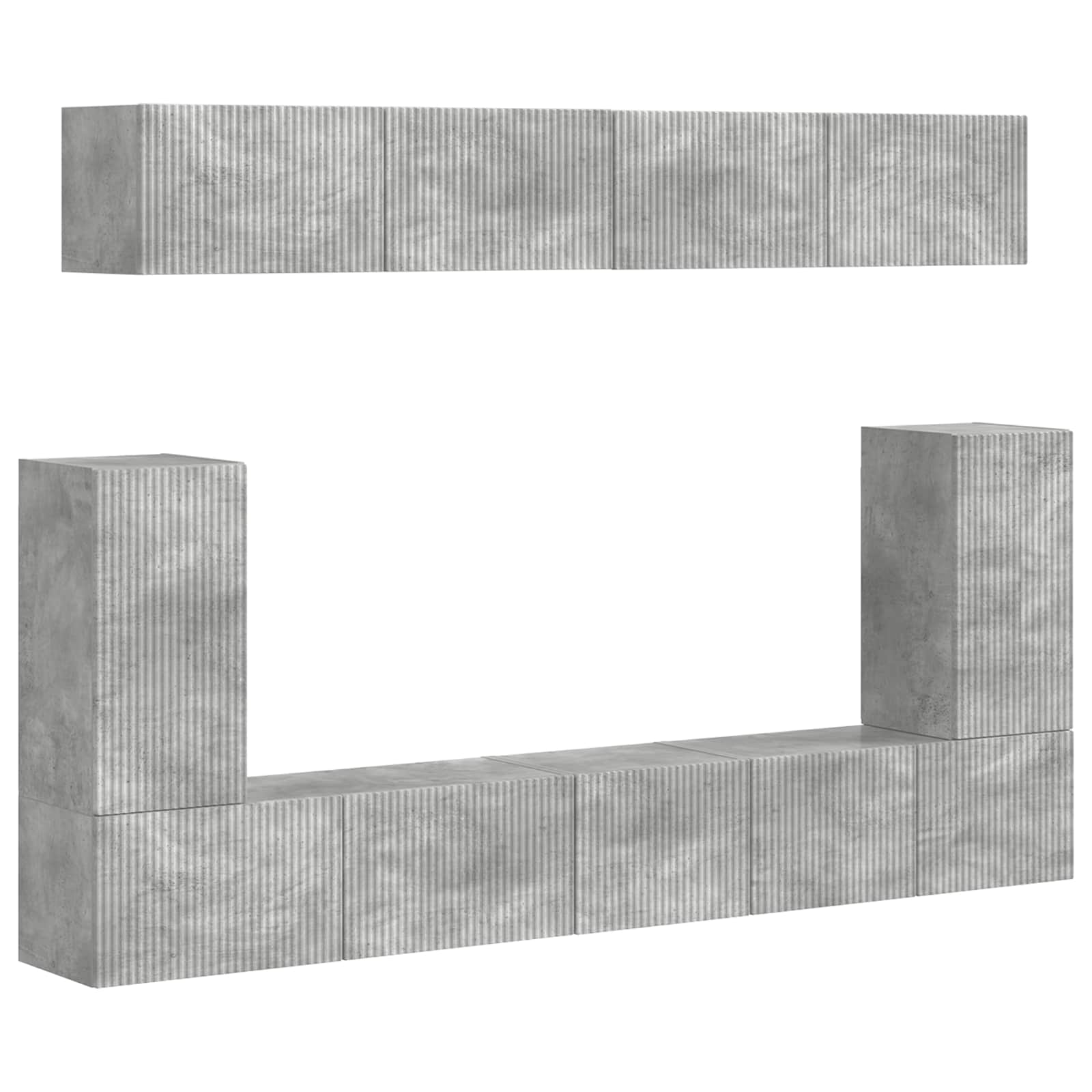 vidaXL Zestaw szafek RTV 5 pcs Betonowy szary Materiał drewnopochodny