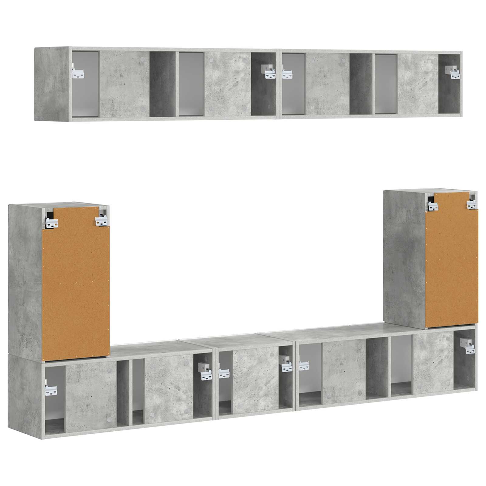 vidaXL Zestaw szafek RTV 5 pcs Betonowy szary Materiał drewnopochodny