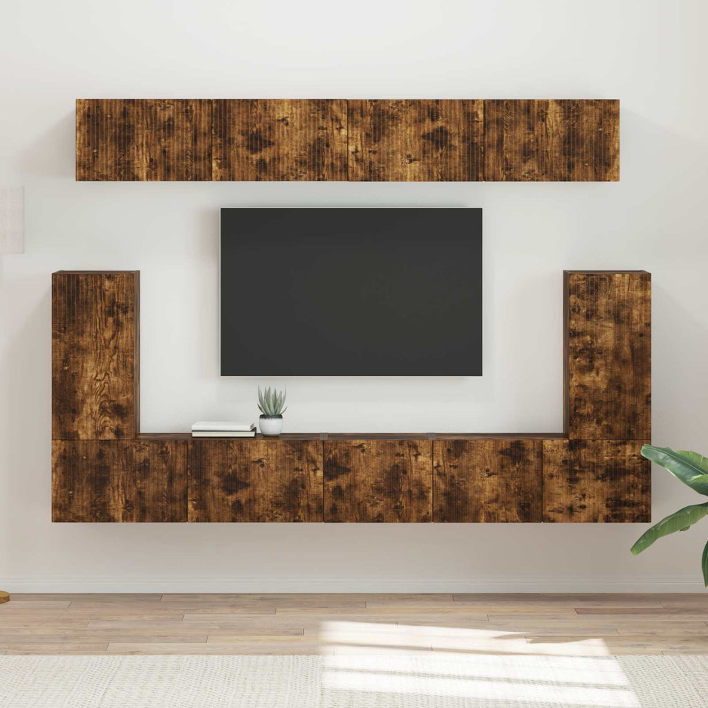 vidaXL Zestaw szafek RTV 5 pcs Dąb wędzony Materiał drewnopochodny