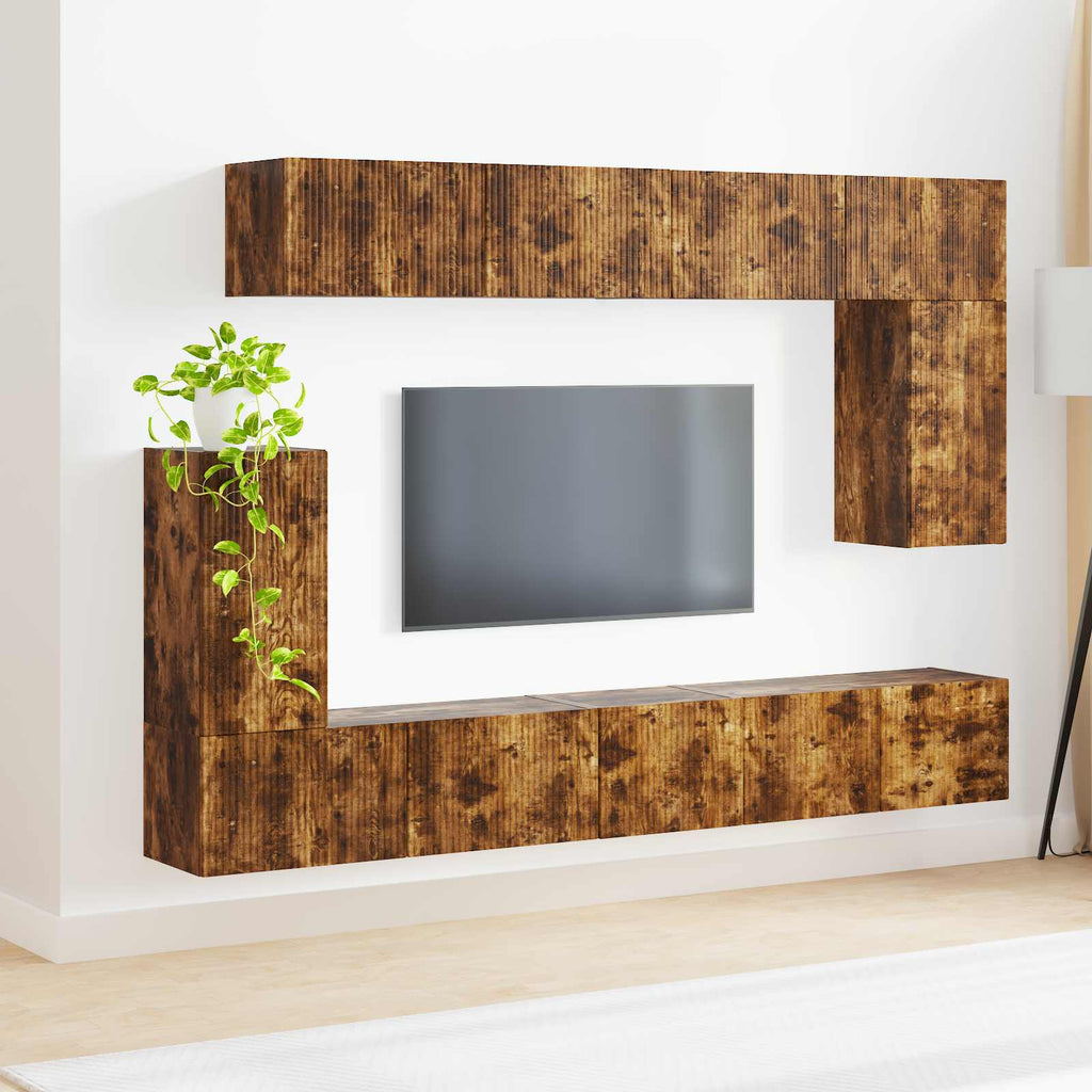 vidaXL Zestaw szafek RTV 5 pcs Dąb wędzony Materiał drewnopochodny