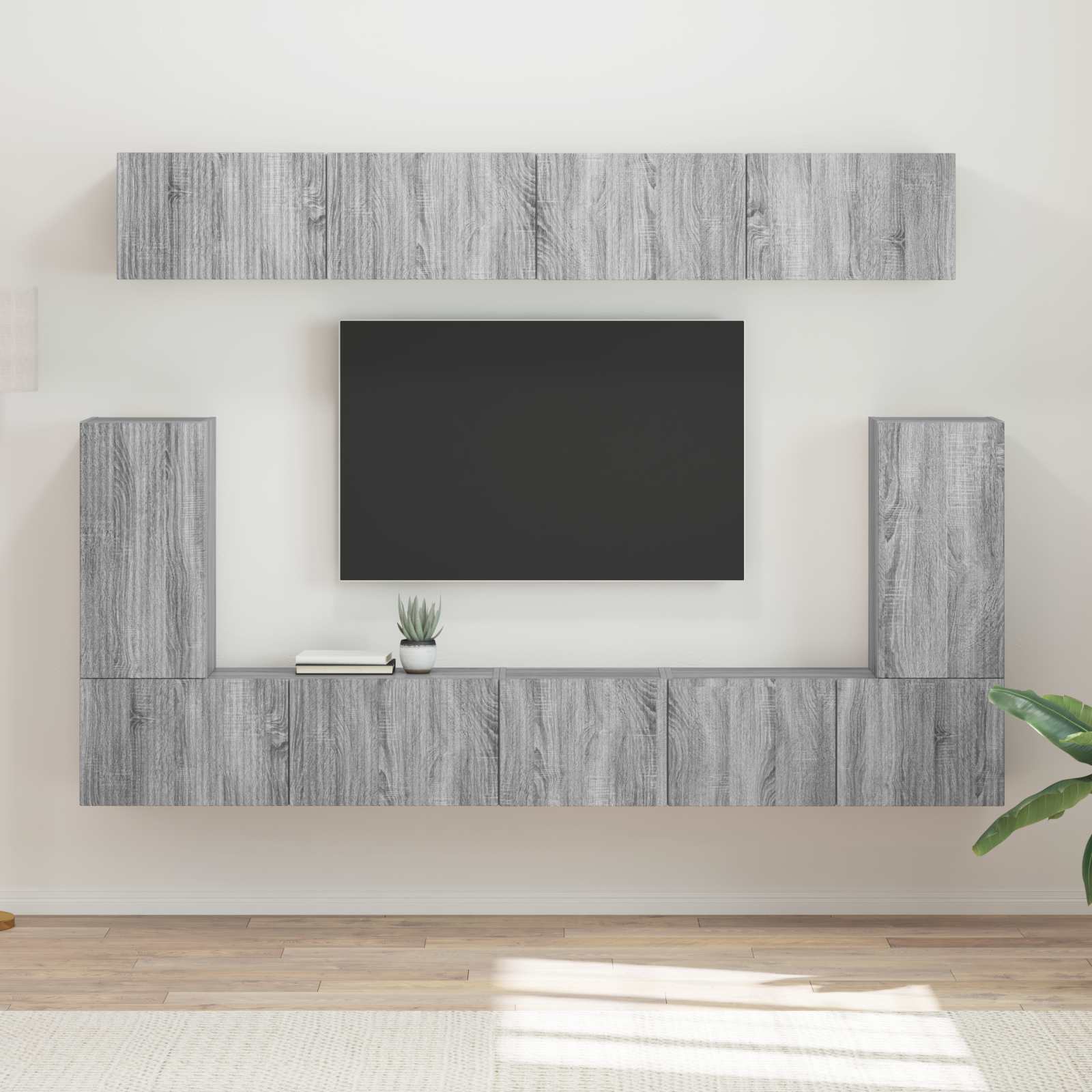 vidaXL Zestaw szafek RTV 5 pcs Szary Sonoma Materiał drewnopochodny