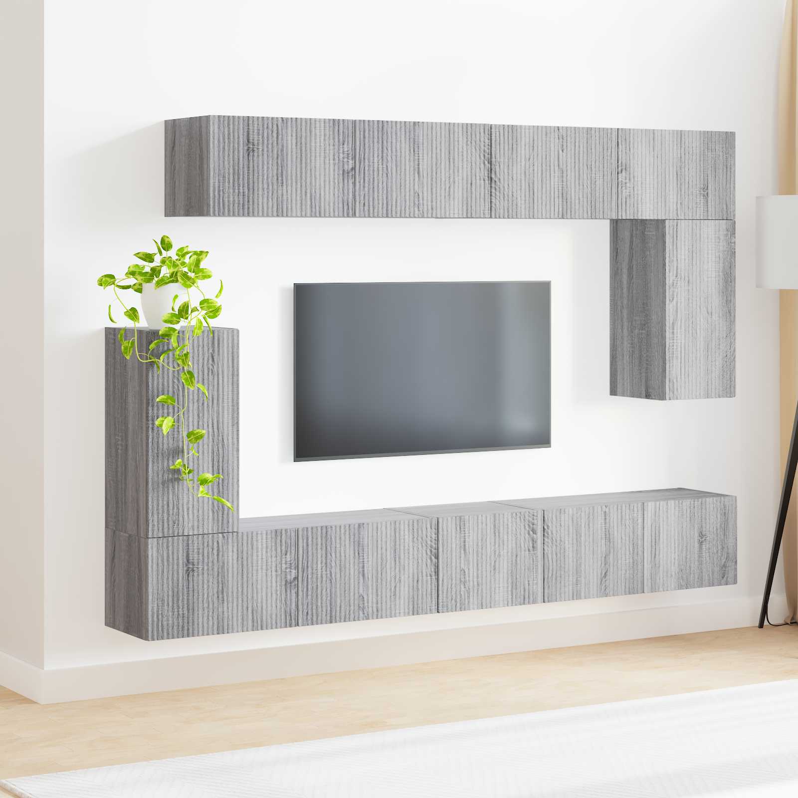 vidaXL Zestaw szafek RTV 5 pcs Szary Sonoma Materiał drewnopochodny