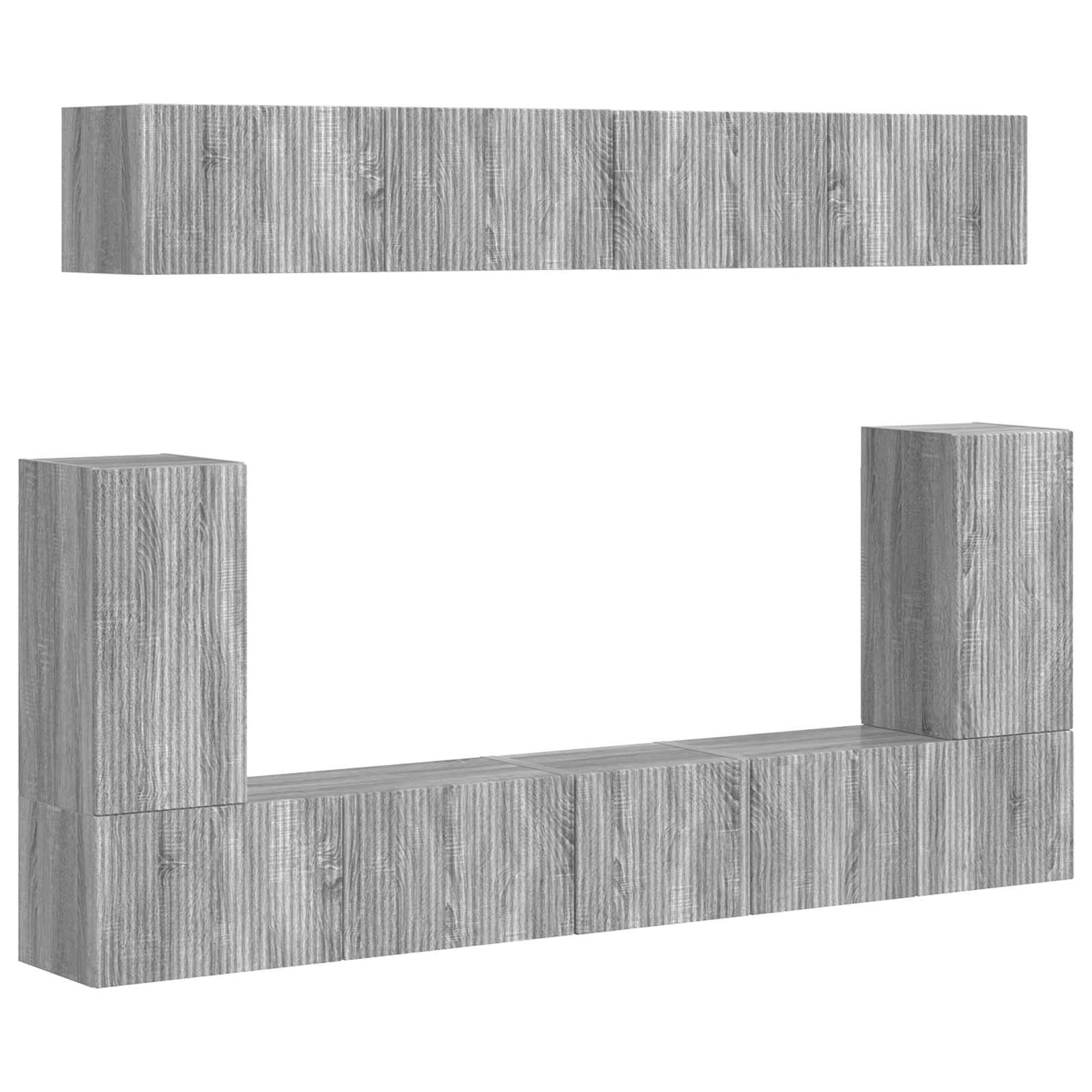 vidaXL Zestaw szafek RTV 5 pcs Szary Sonoma Materiał drewnopochodny