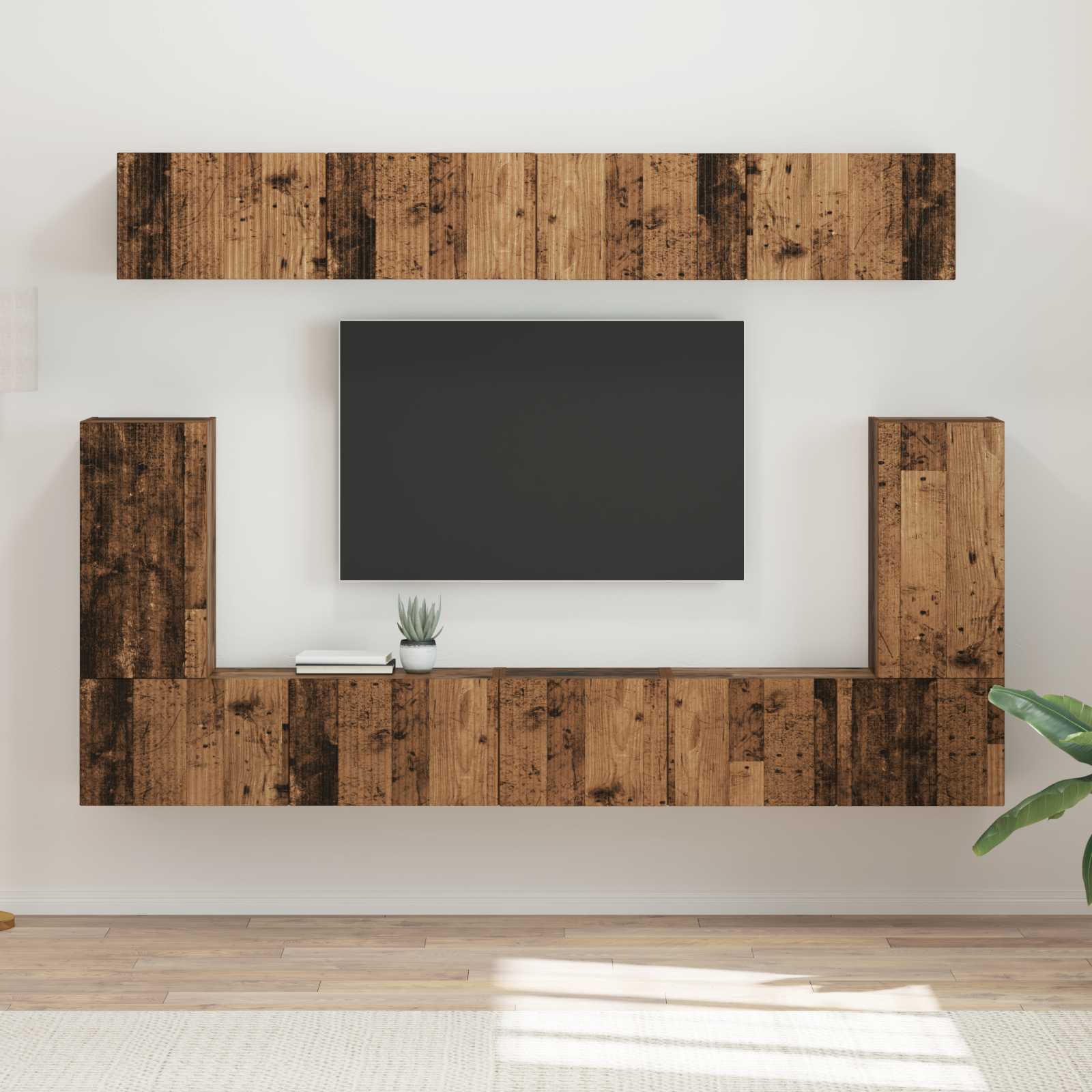 vidaXL Zestaw szafek RTV 5 pcs Stare drewno Materiał drewnopochodny