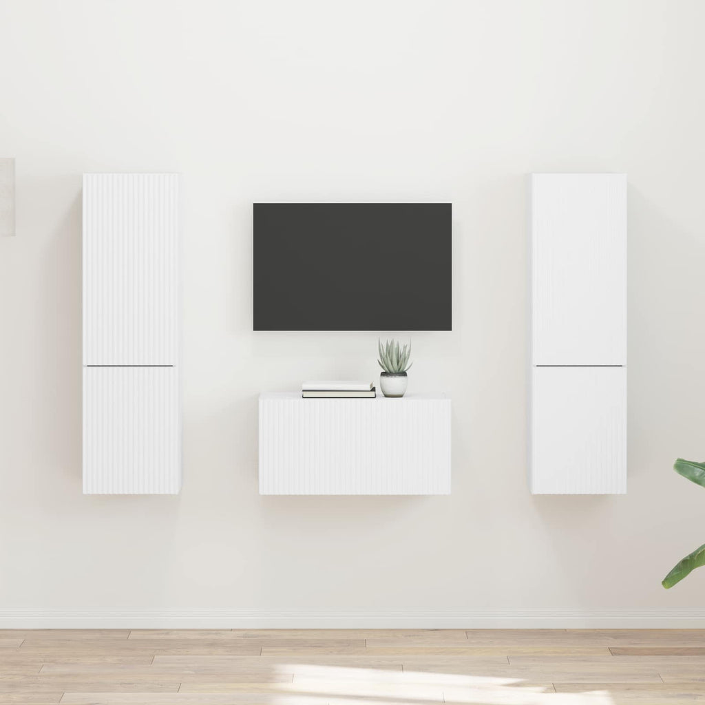 vidaXL Zestaw szafek RTV 5 pcs Biały Materiał drewnopochodny