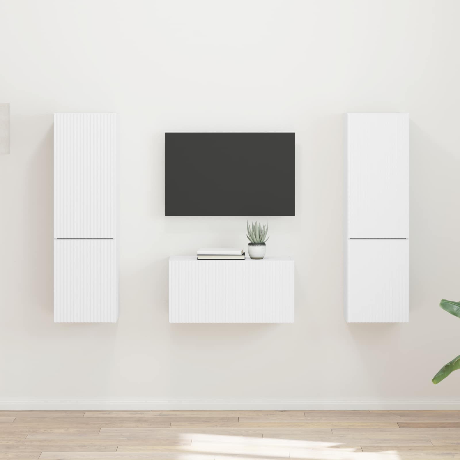 vidaXL Zestaw szafek RTV 5 pcs Biały Materiał drewnopochodny
