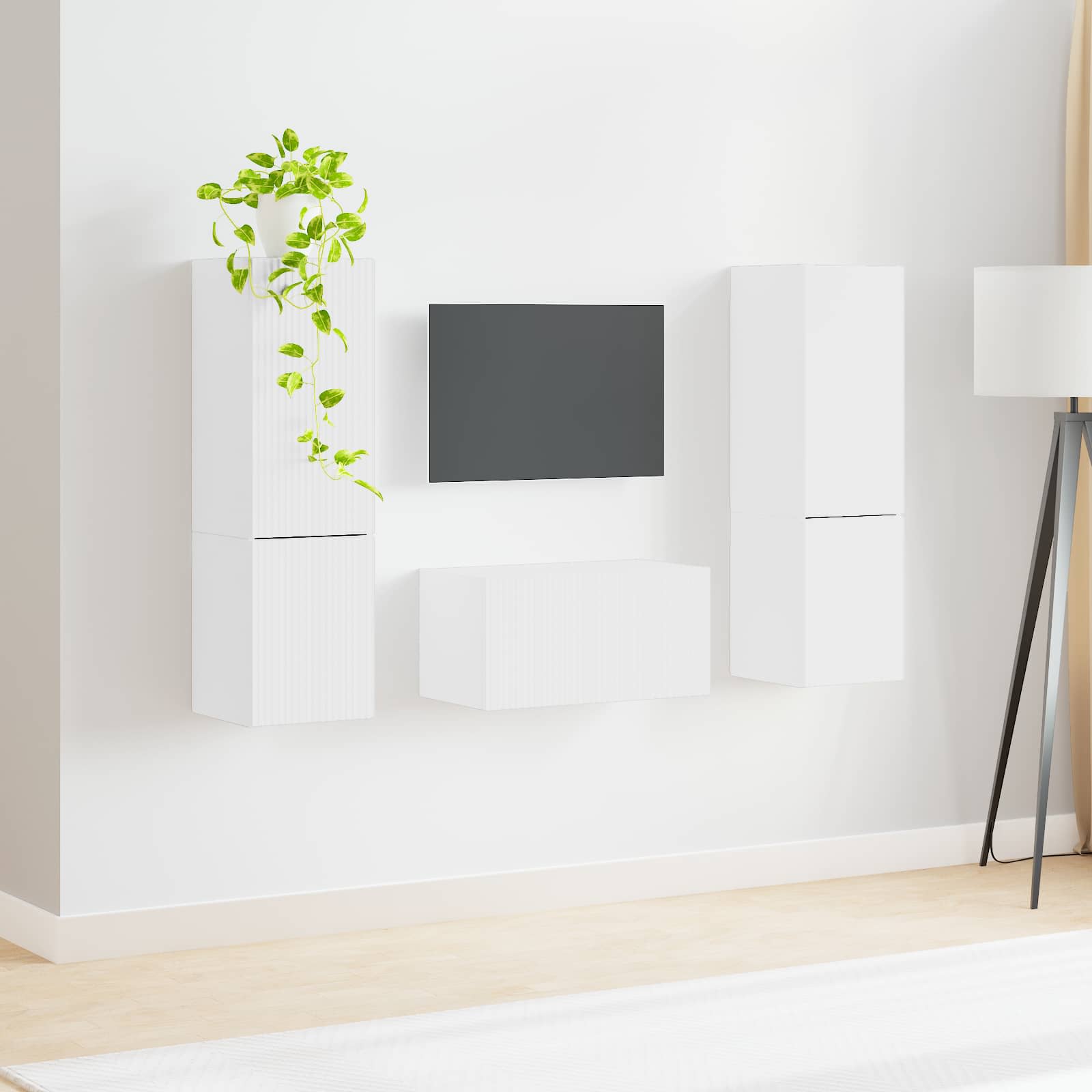 vidaXL Zestaw szafek RTV 5 pcs Biały Materiał drewnopochodny