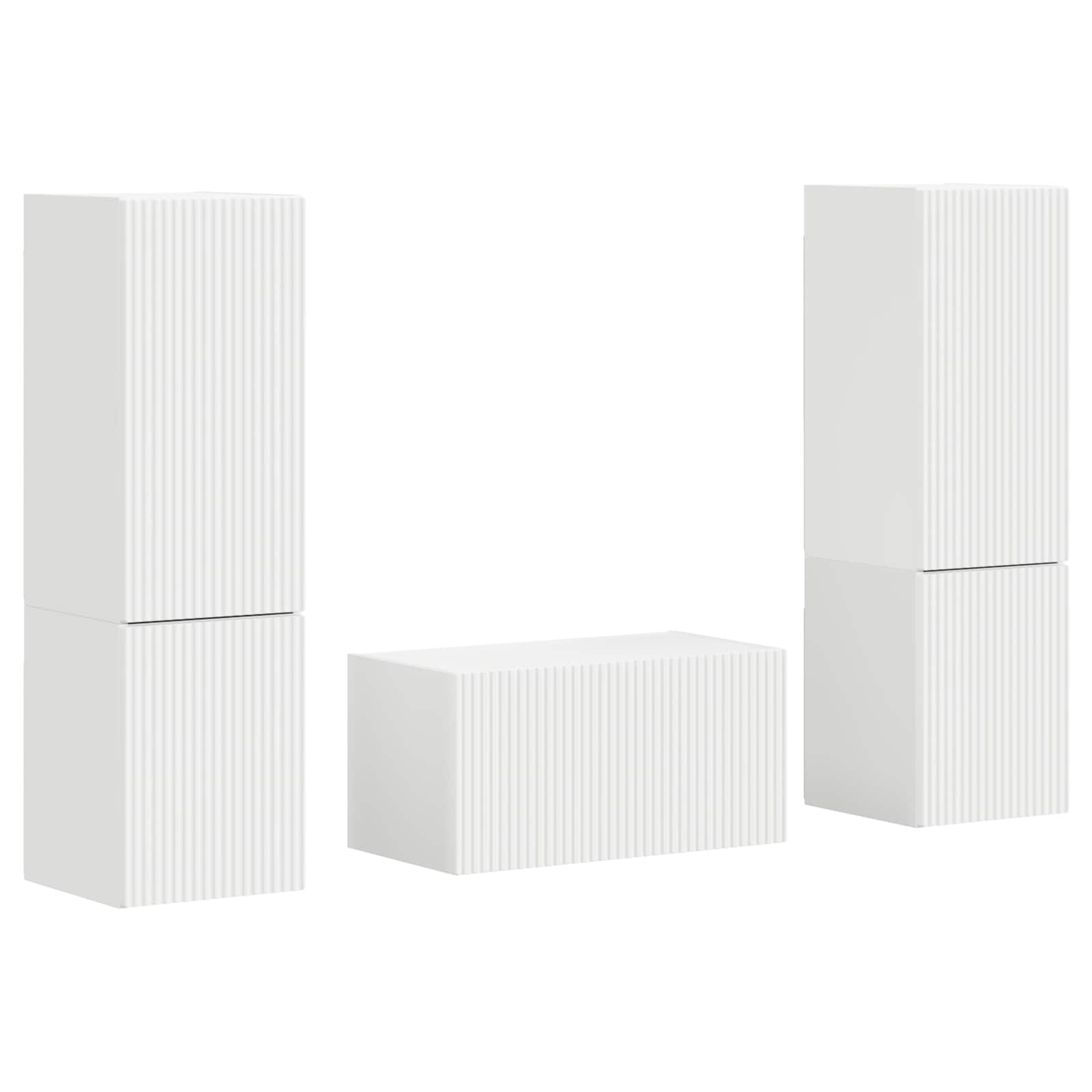 vidaXL Zestaw szafek RTV 5 pcs Biały Materiał drewnopochodny