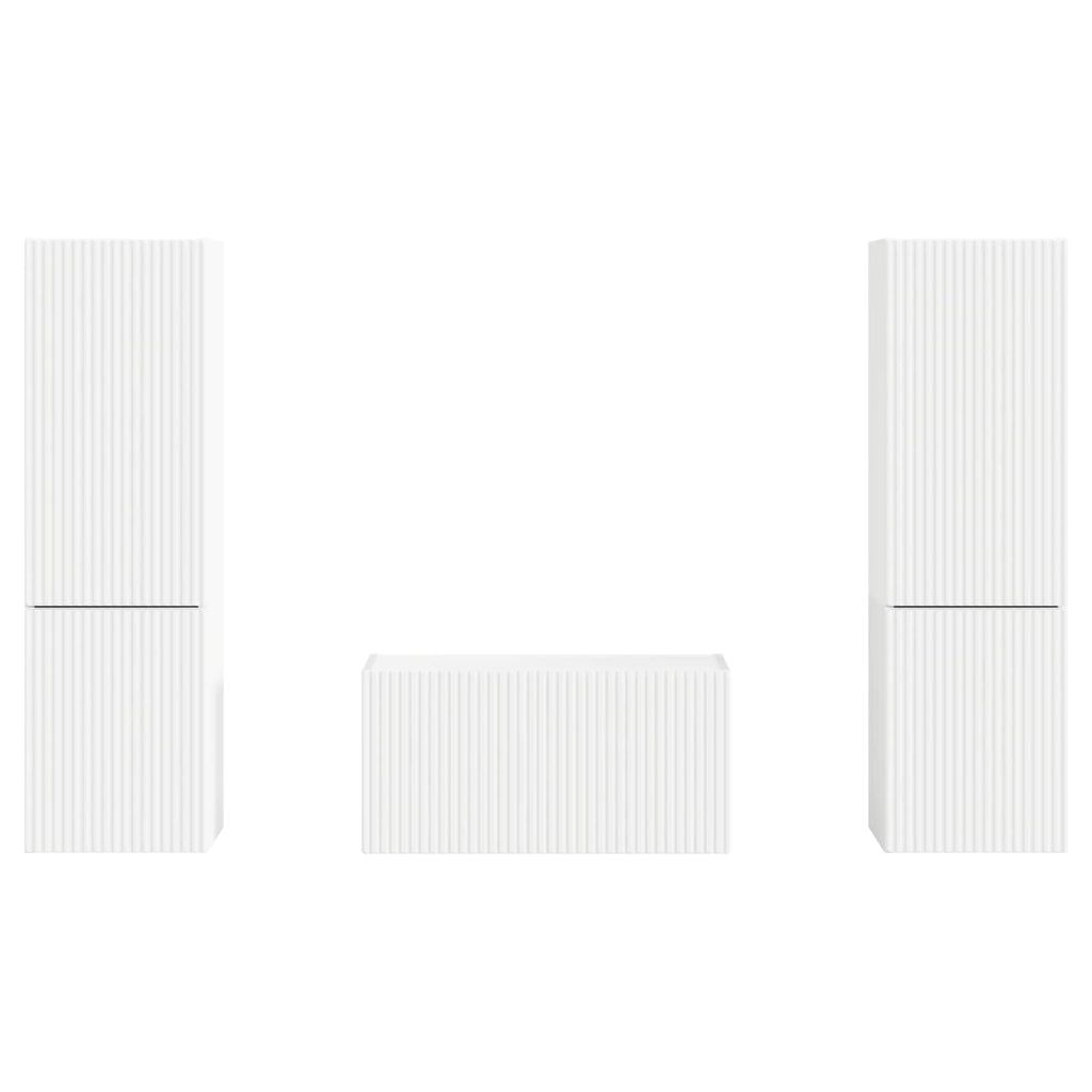vidaXL Zestaw szafek RTV 5 pcs Biały Materiał drewnopochodny