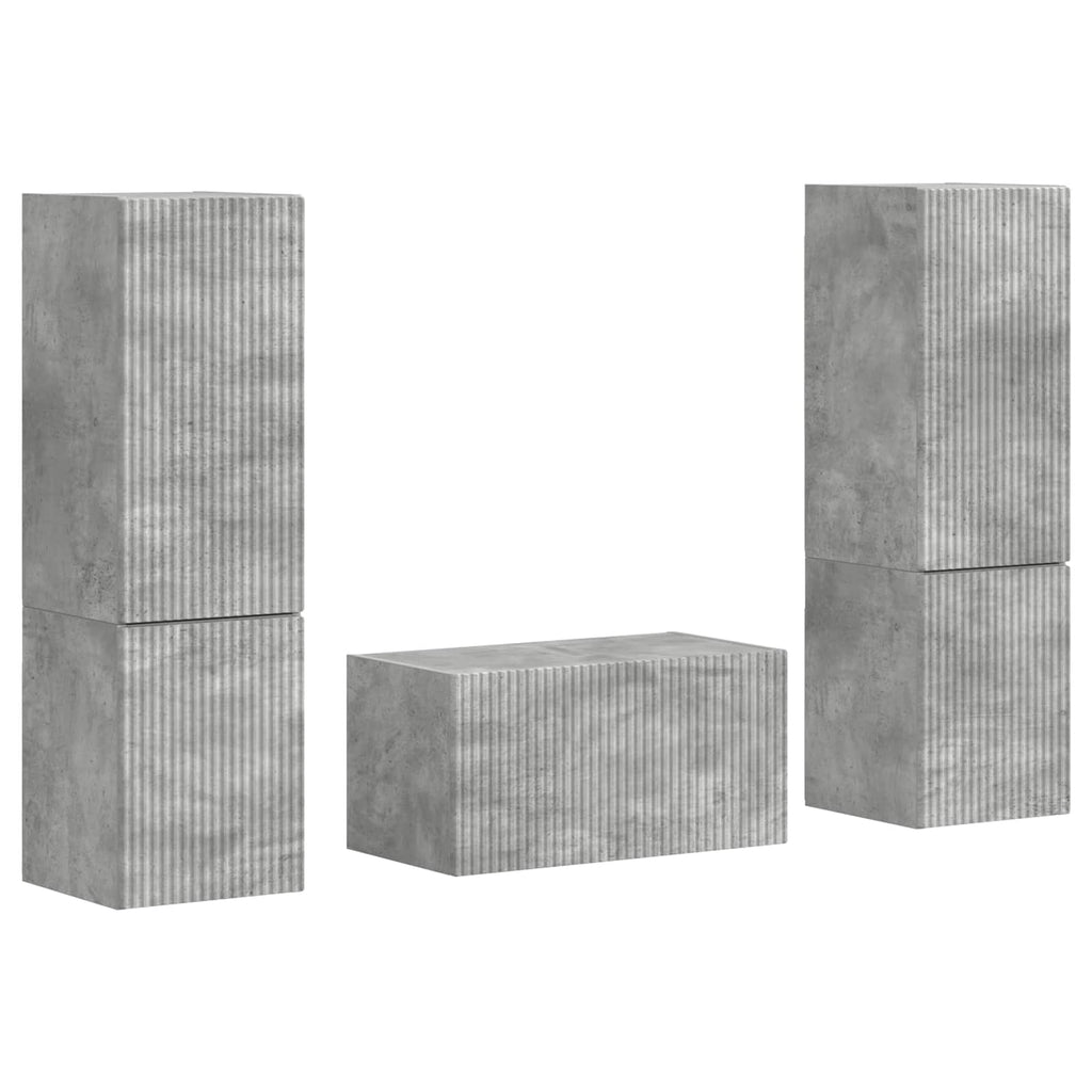 vidaXL Zestaw szafek RTV 5 pcs Betonowy szary Materiał drewnopochodny