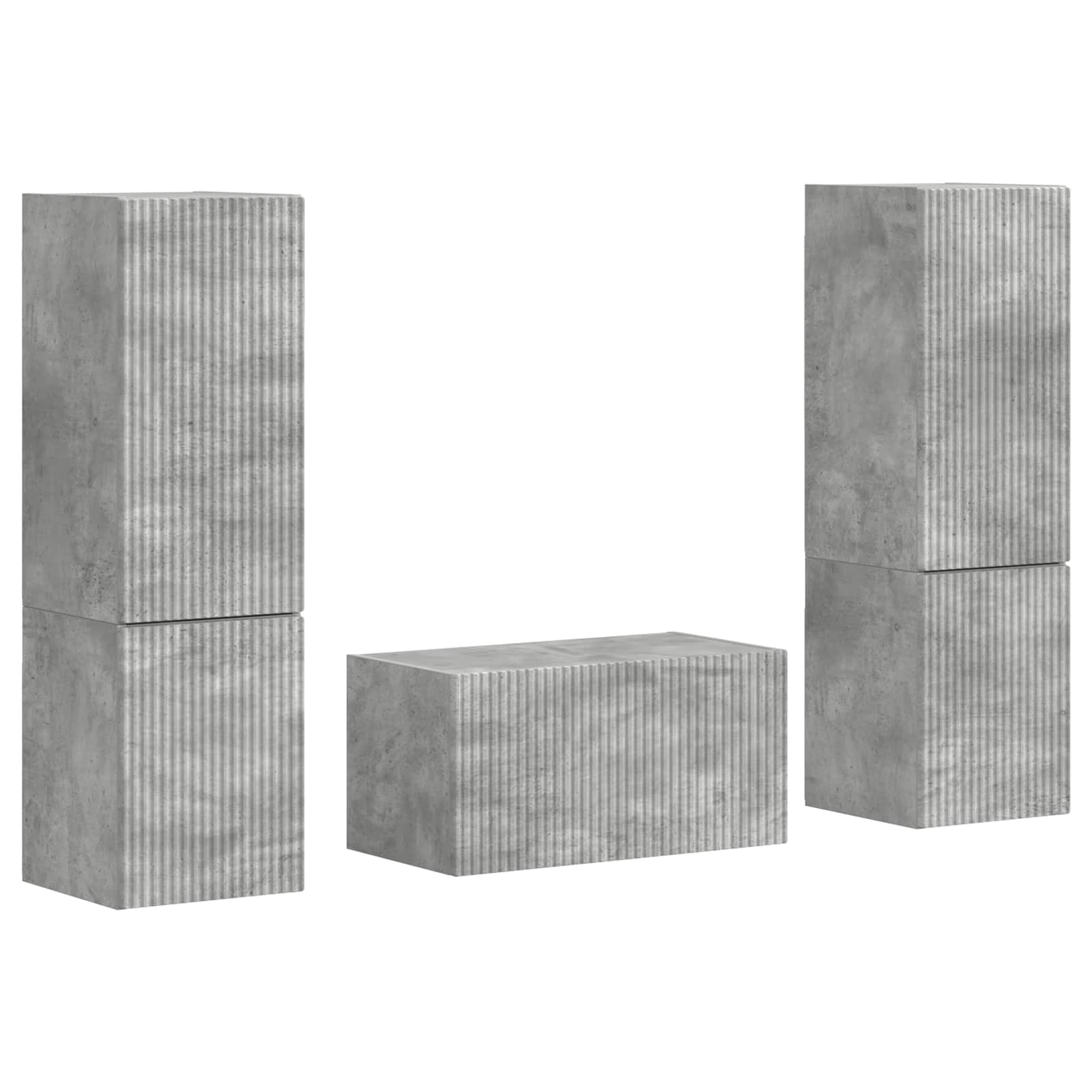 vidaXL Zestaw szafek RTV 5 pcs Betonowy szary Materiał drewnopochodny