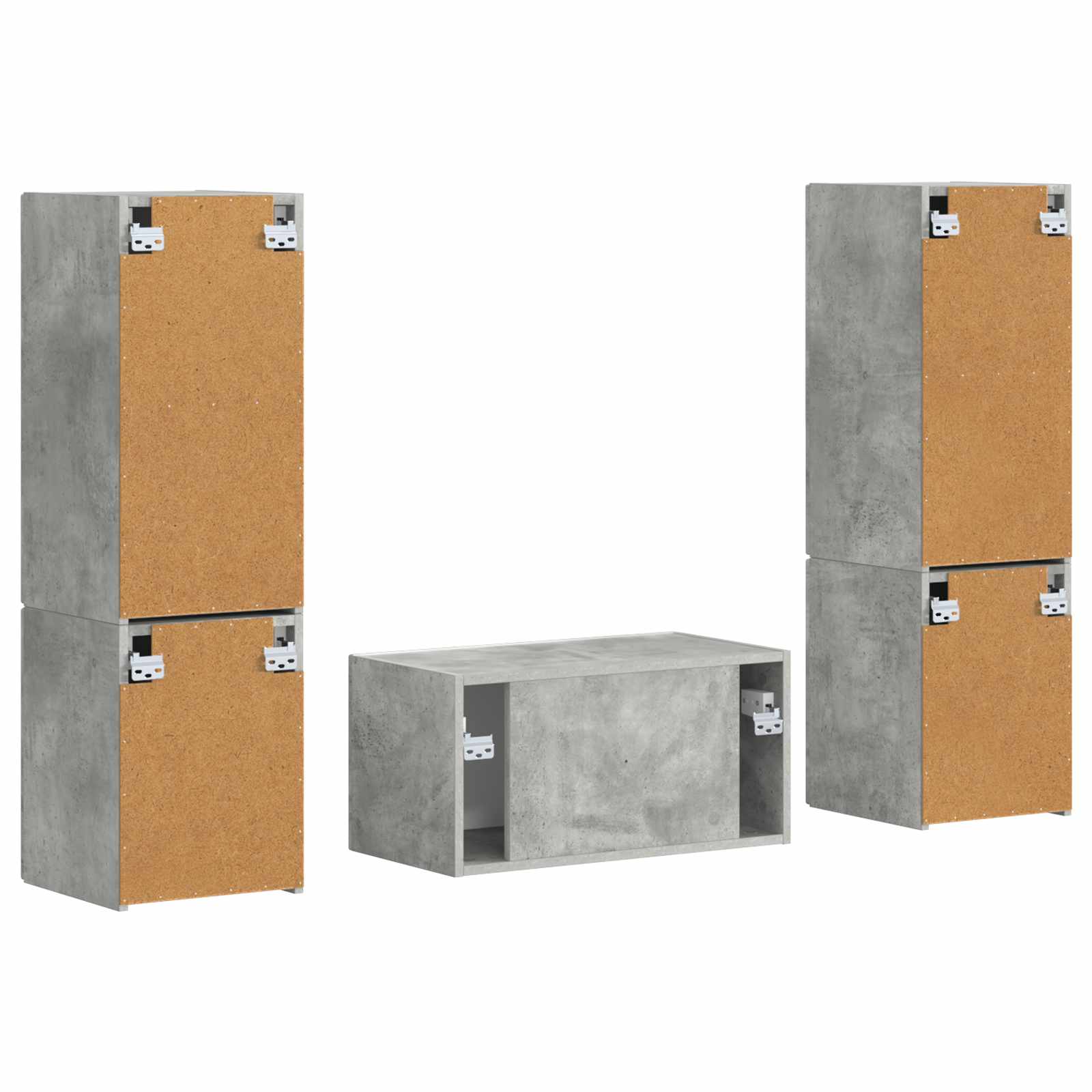 vidaXL Zestaw szafek RTV 5 pcs Betonowy szary Materiał drewnopochodny