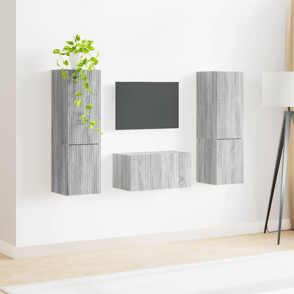 vidaXL Zestaw szafek RTV 5 pcs Szary Sonoma Materiał drewnopochodny