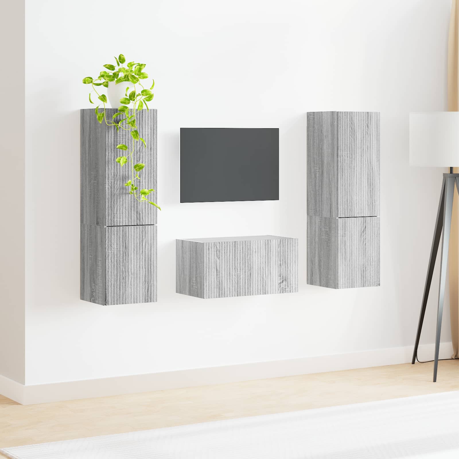 vidaXL Zestaw szafek RTV 5 pcs Szary Sonoma Materiał drewnopochodny