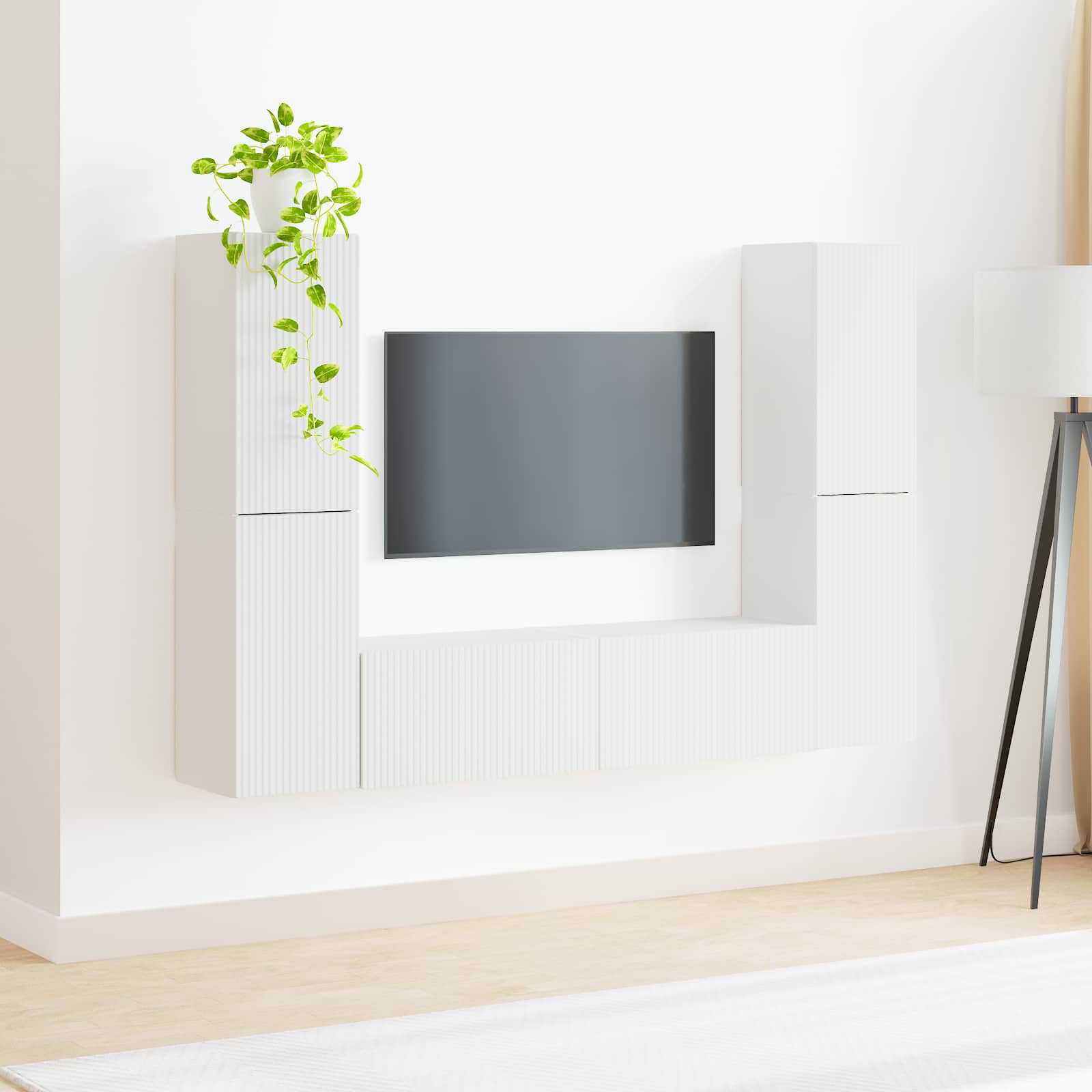 vidaXL Zestaw szafek RTV 6 pcs Biały Materiał drewnopochodny