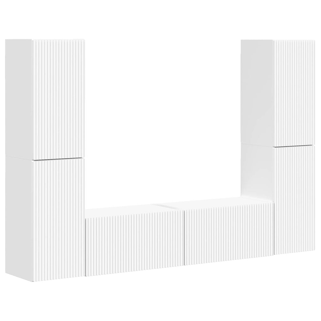 vidaXL Zestaw szafek RTV 6 pcs Biały Materiał drewnopochodny