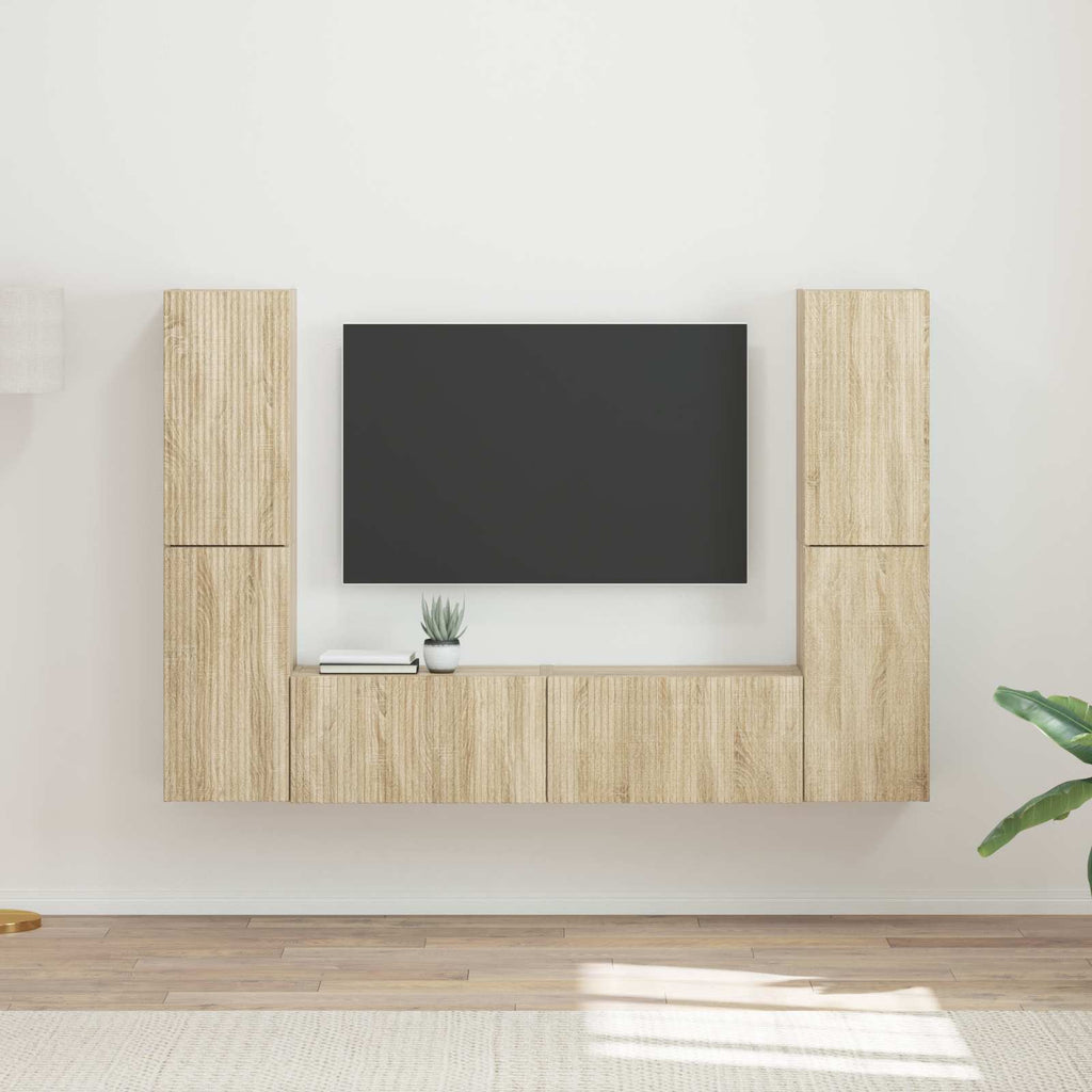 vidaXL Zestaw szafek RTV 6 pcs Dąb Sonoma Materiał drewnopochodny