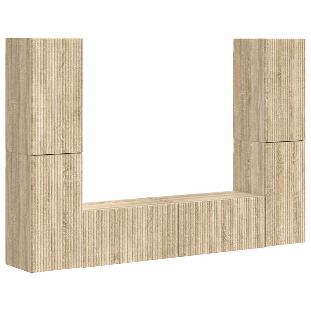 vidaXL Zestaw szafek RTV 6 pcs Dąb Sonoma Materiał drewnopochodny