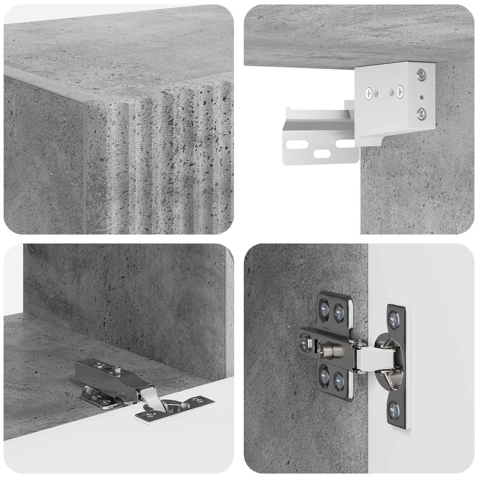 vidaXL Zestaw szafek RTV 6 pcs Betonowy szary Materiał drewnopochodny