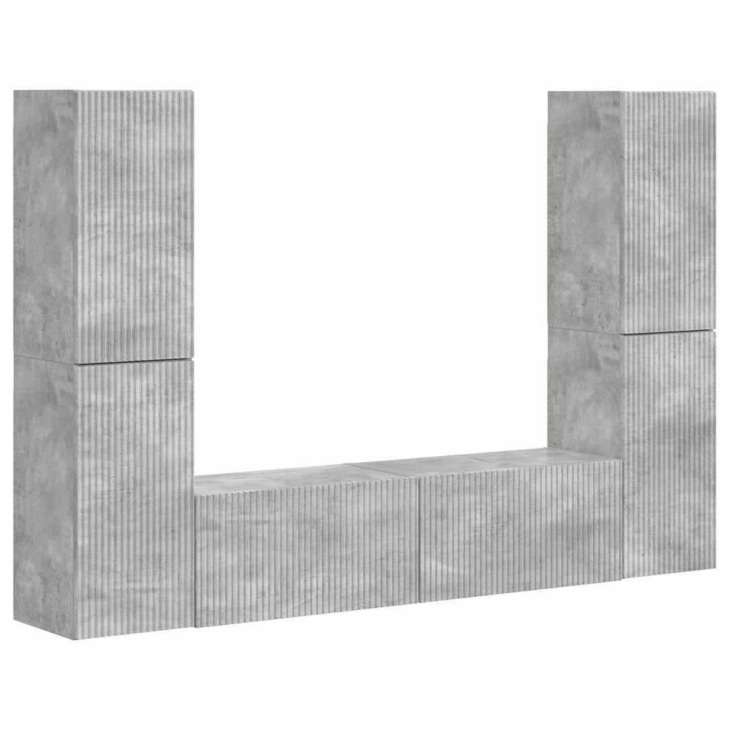 vidaXL Zestaw szafek RTV 6 pcs Betonowy szary Materiał drewnopochodny