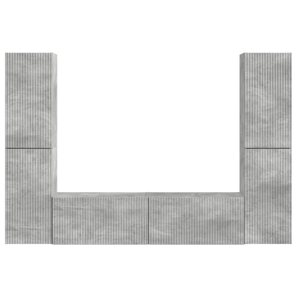 vidaXL Zestaw szafek RTV 6 pcs Betonowy szary Materiał drewnopochodny