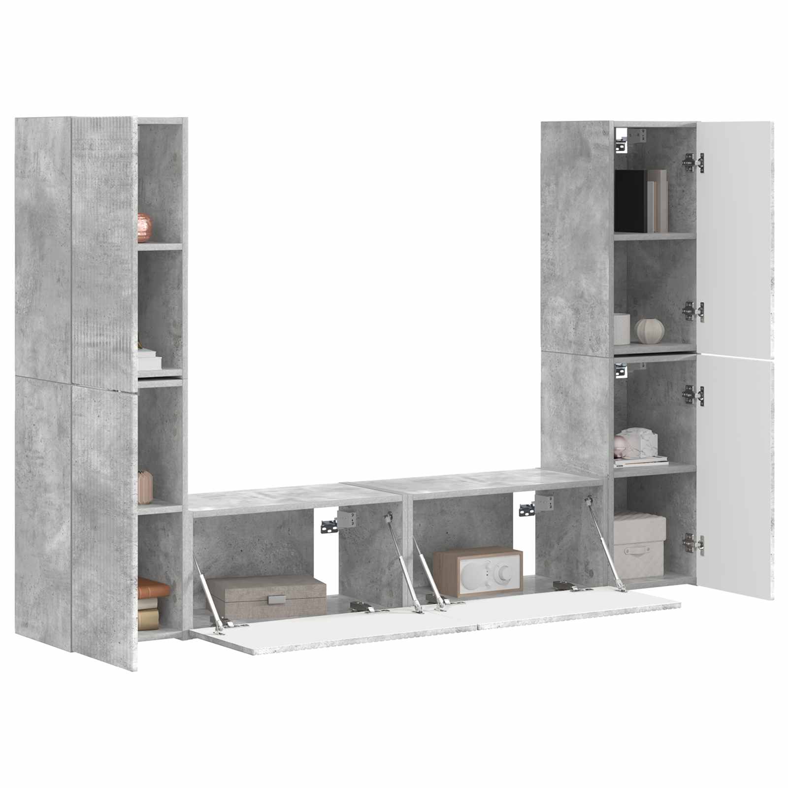 vidaXL Zestaw szafek RTV 6 pcs Betonowy szary Materiał drewnopochodny