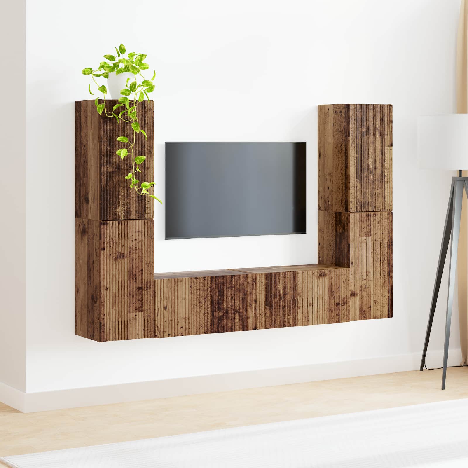 vidaXL Zestaw szafek RTV 6 pcs Stare drewno Materiał drewnopochodny