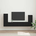 vidaXL Zestaw szafek RTV 4 pcs Czarny Materiał drewnopochodny