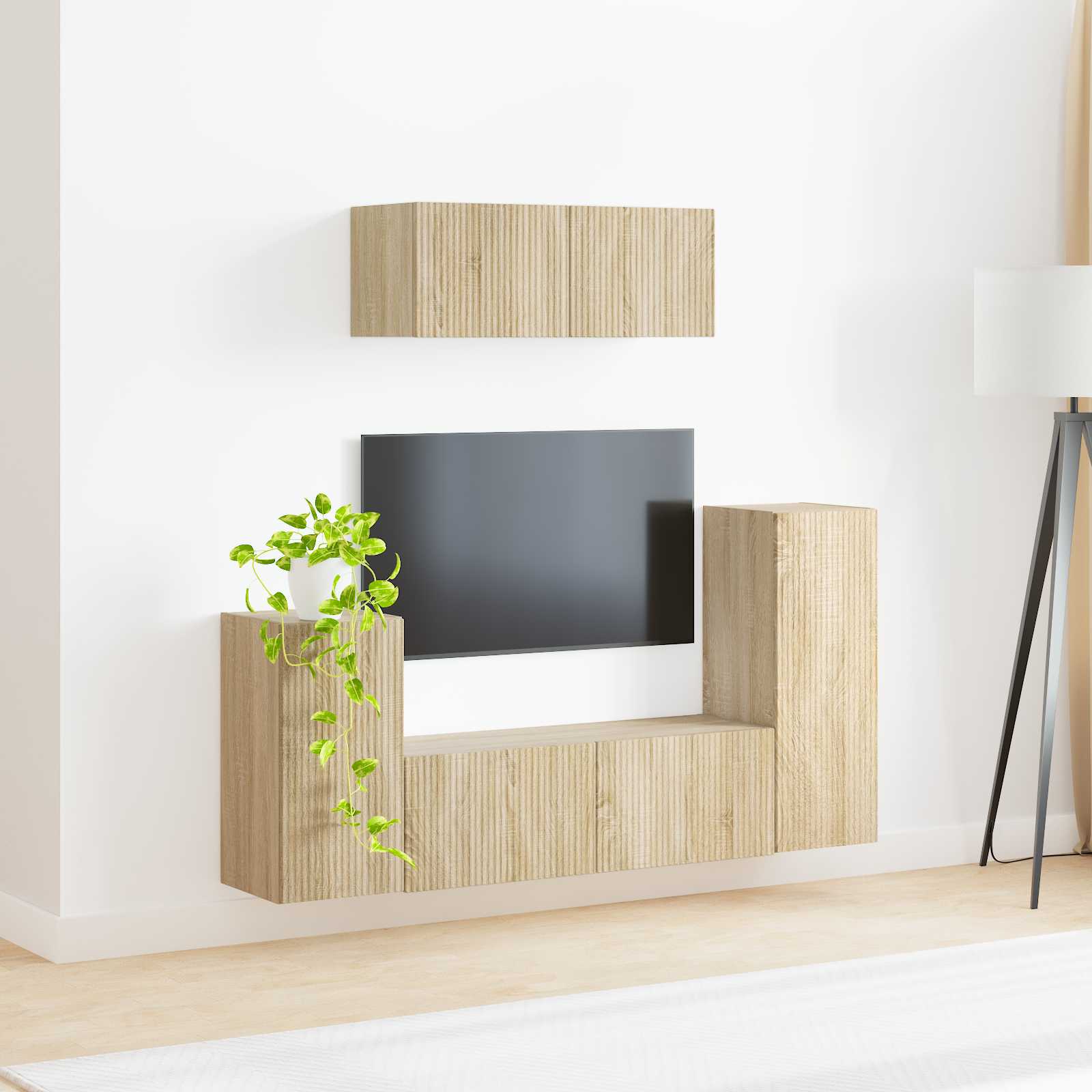 vidaXL Zestaw szafek RTV 4 pcs Dąb Sonoma Materiał drewnopochodny