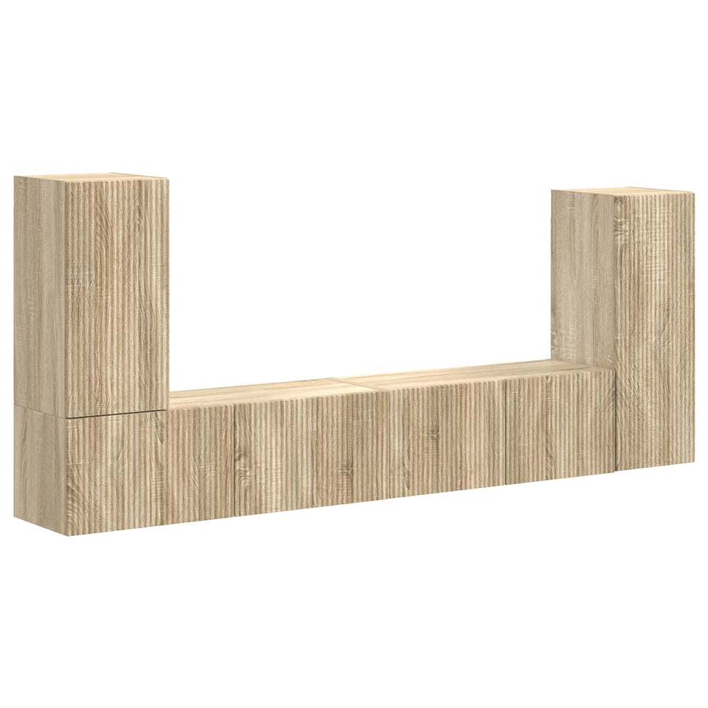 vidaXL Zestaw szafek RTV 4 pcs Dąb Sonoma Materiał drewnopochodny