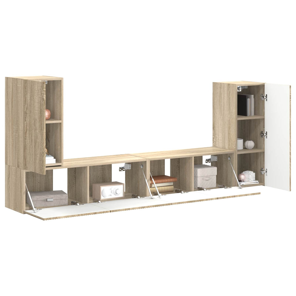 vidaXL Zestaw szafek RTV 4 pcs Dąb Sonoma Materiał drewnopochodny