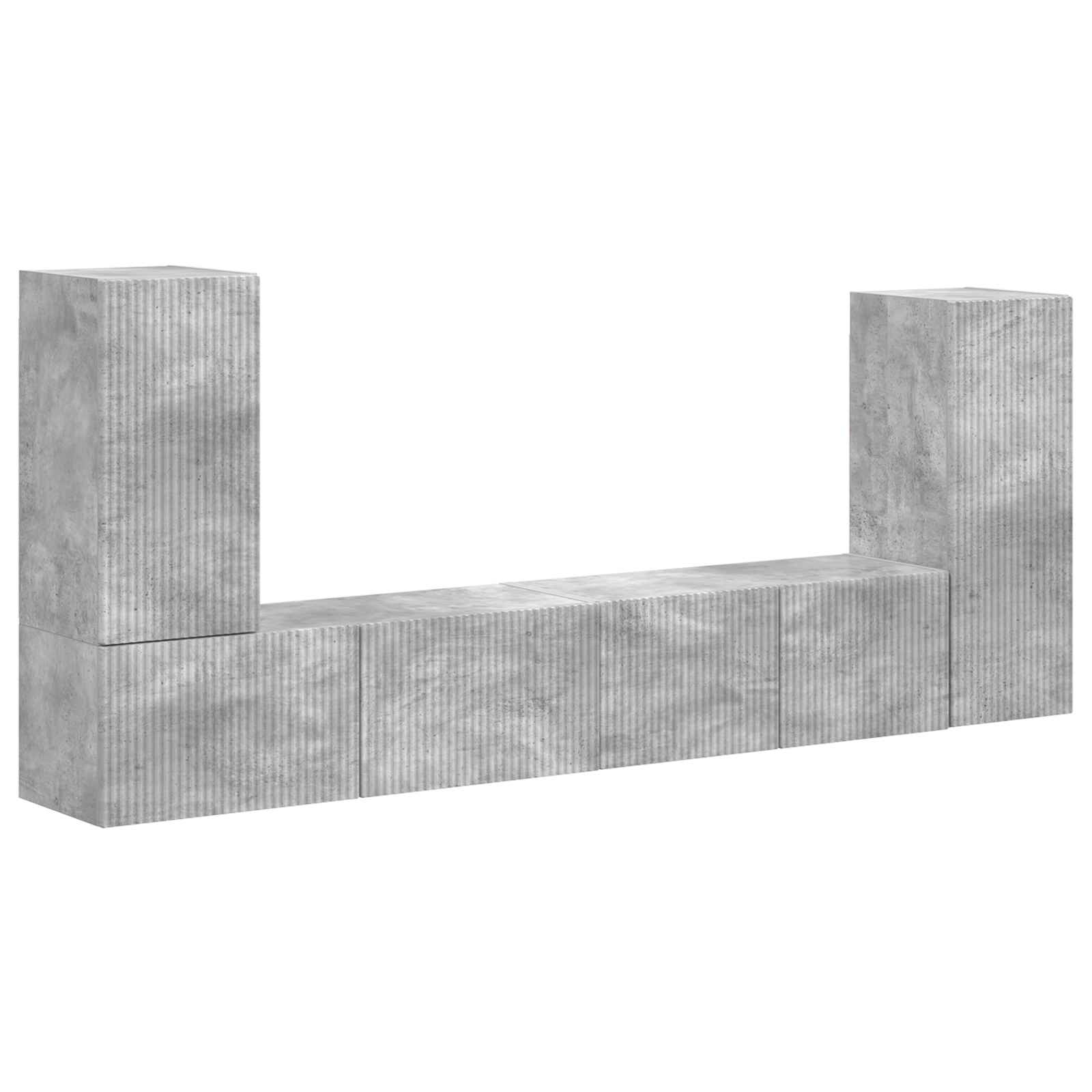 vidaXL Zestaw szafek RTV 4 pcs Betonowy szary Materiał drewnopochodny