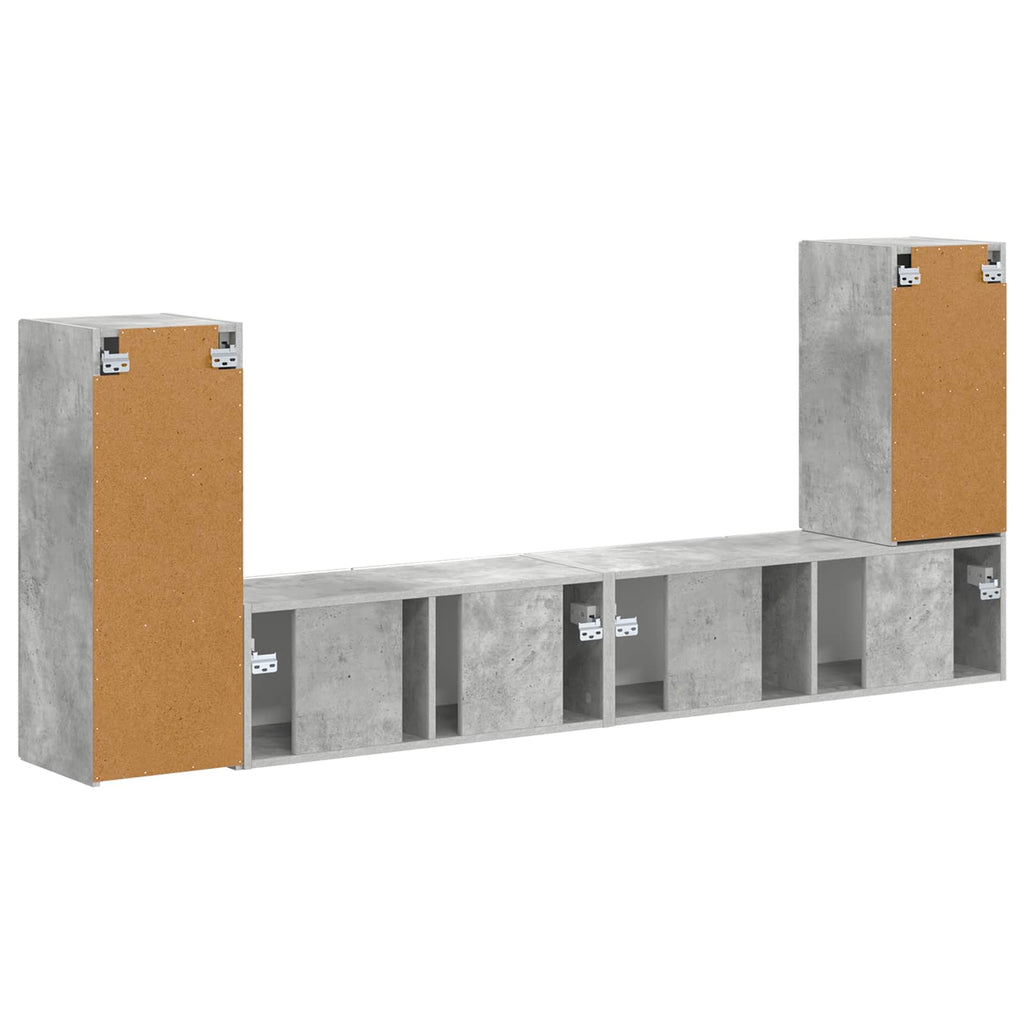 vidaXL Zestaw szafek RTV 4 pcs Betonowy szary Materiał drewnopochodny