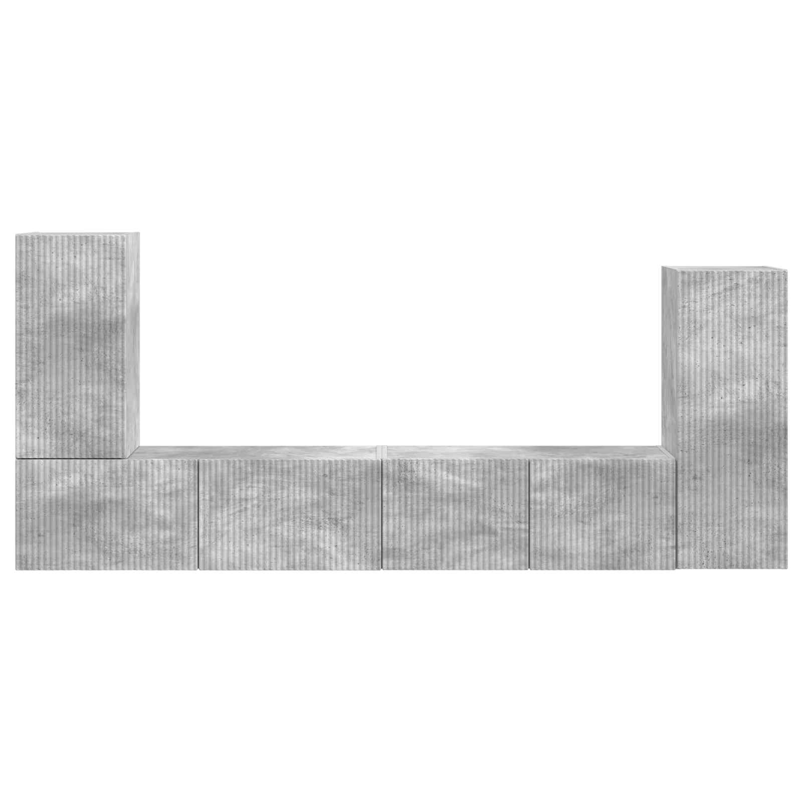 vidaXL Zestaw szafek RTV 4 pcs Betonowy szary Materiał drewnopochodny