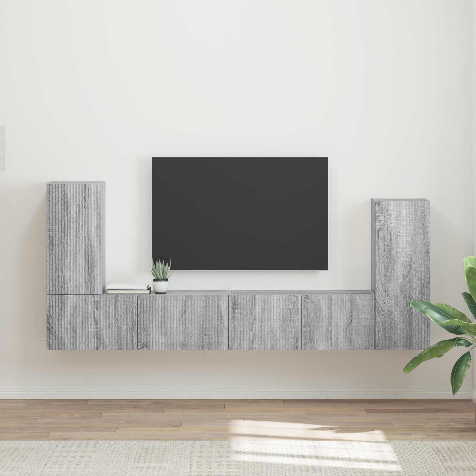 vidaXL Zestaw szafek RTV 4 pcs Szary Sonoma Materiał drewnopochodny