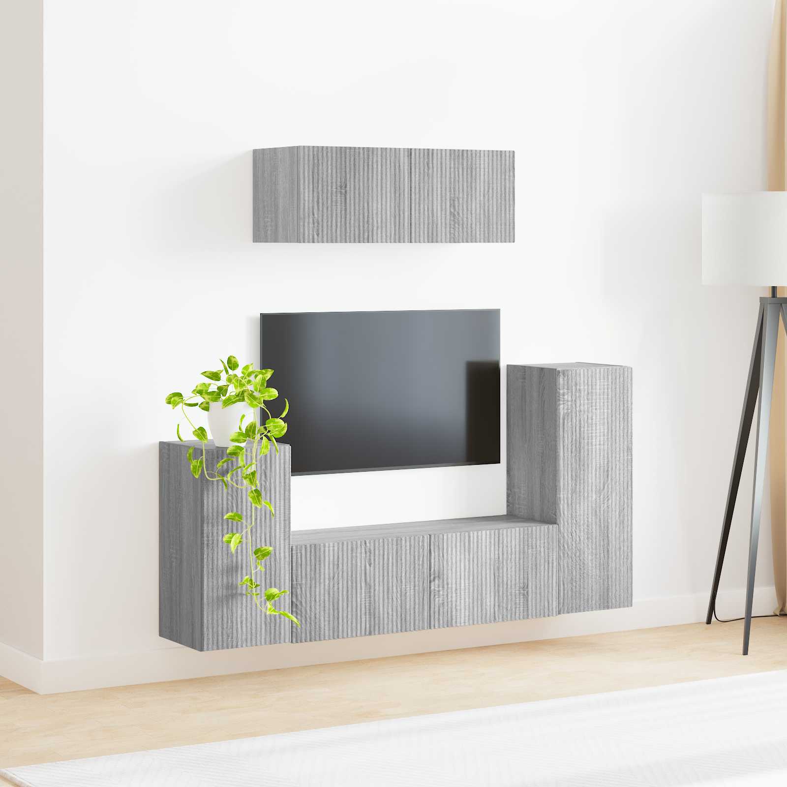 vidaXL Zestaw szafek RTV 4 pcs Szary Sonoma Materiał drewnopochodny