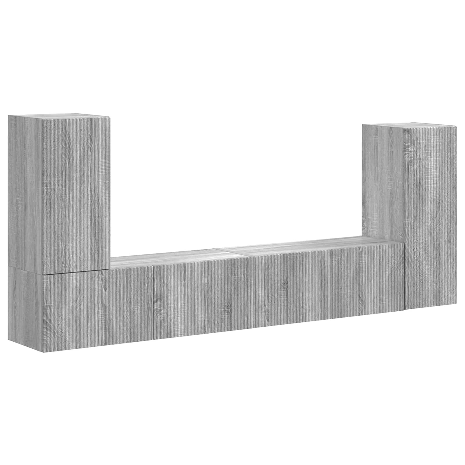 vidaXL Zestaw szafek RTV 4 pcs Szary Sonoma Materiał drewnopochodny