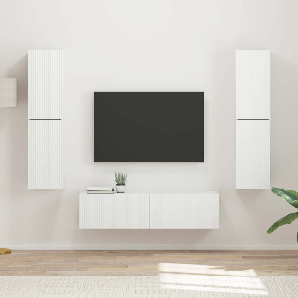 vidaXL Zestaw szafek RTV 6 pcs Biały Materiał drewnopochodny