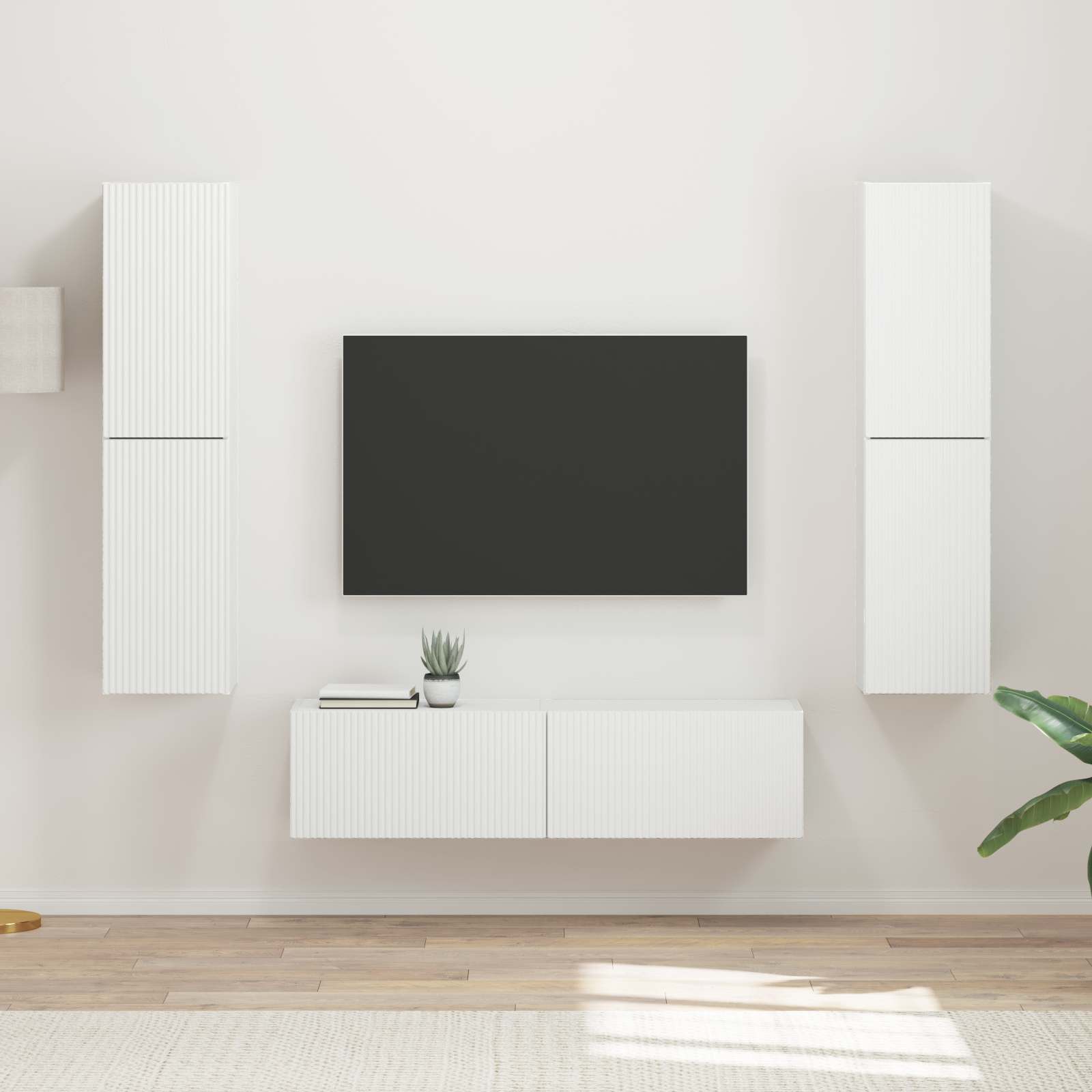 vidaXL Zestaw szafek RTV 6 pcs Biały Materiał drewnopochodny