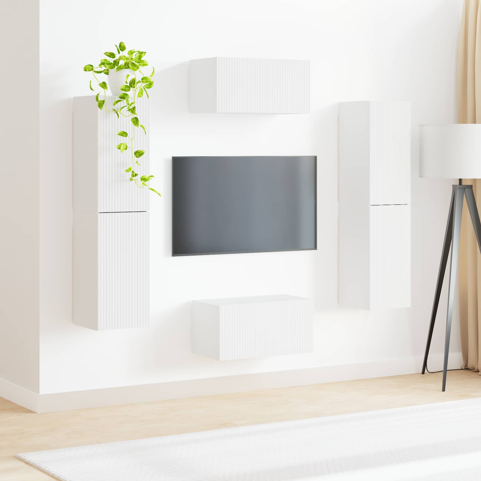 vidaXL Zestaw szafek RTV 6 pcs Biały Materiał drewnopochodny