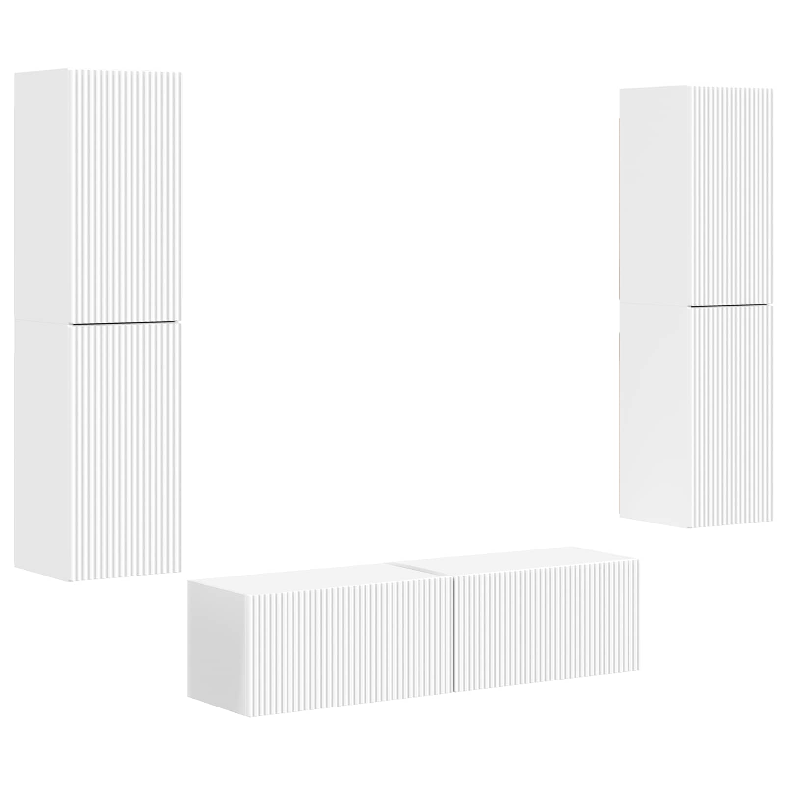 vidaXL Zestaw szafek RTV 6 pcs Biały Materiał drewnopochodny