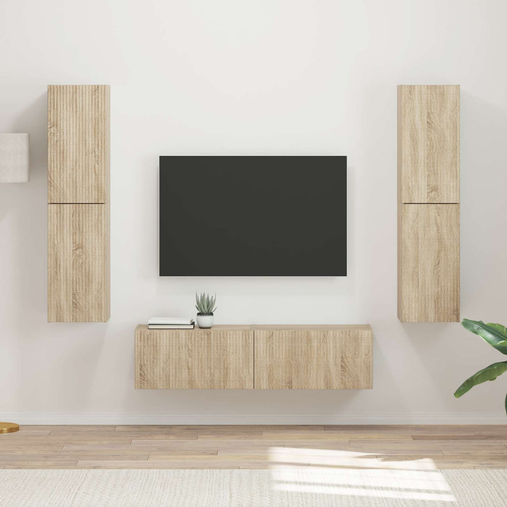 vidaXL Zestaw szafek RTV 6 pcs Dąb Sonoma Materiał drewnopochodny