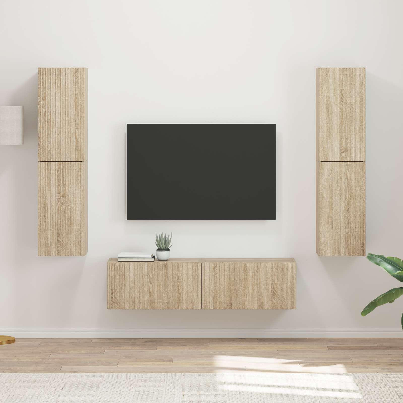 vidaXL Zestaw szafek RTV 6 pcs Dąb Sonoma Materiał drewnopochodny