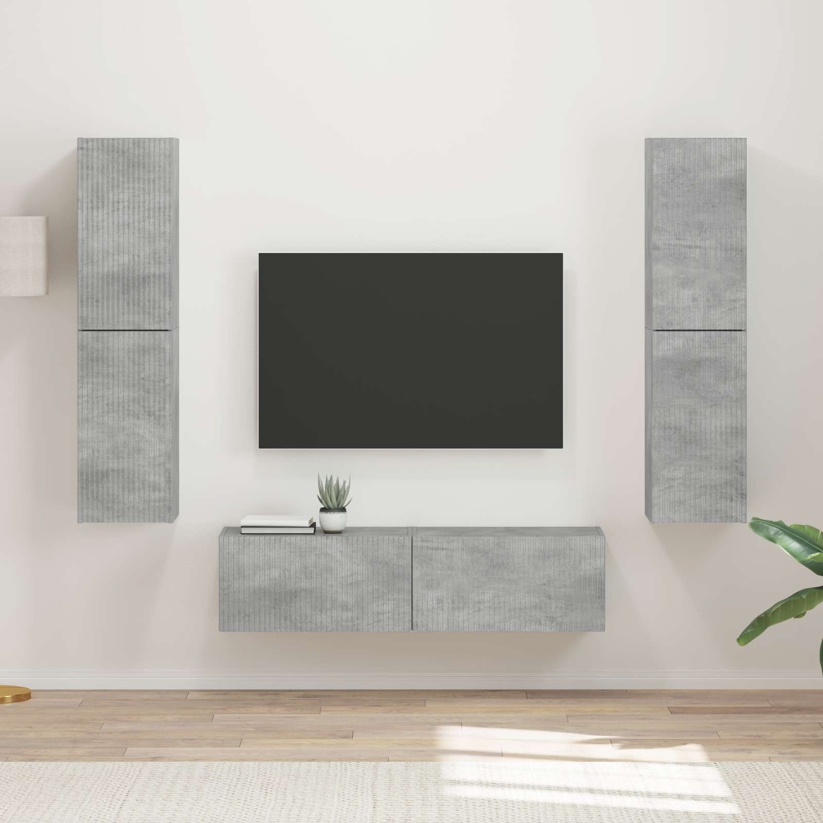 vidaXL Zestaw szafek RTV 6 pcs Betonowy szary Materiał drewnopochodny