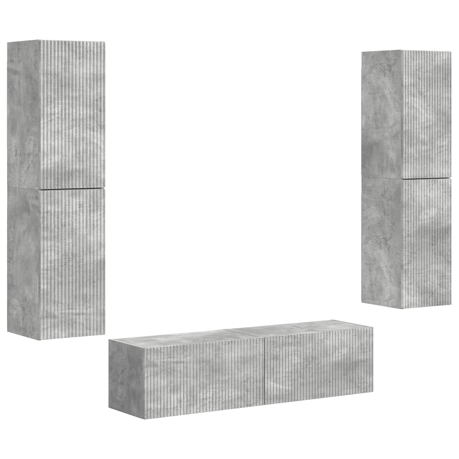 vidaXL Zestaw szafek RTV 6 pcs Betonowy szary Materiał drewnopochodny