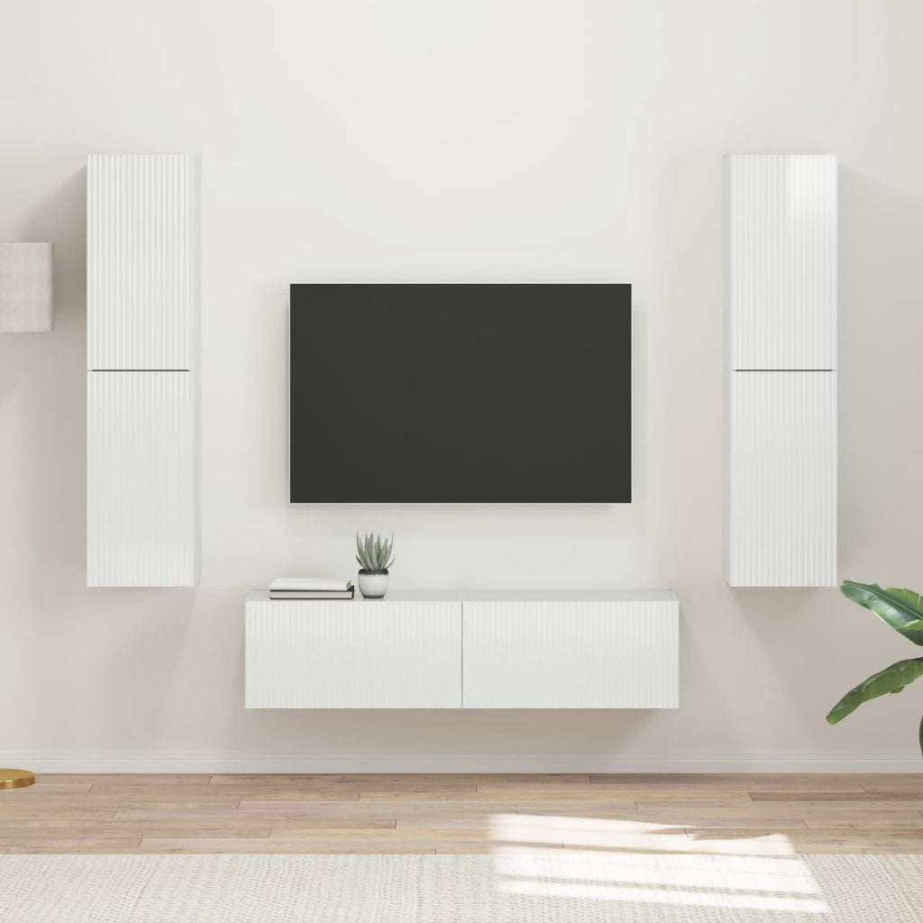 vidaXL Zestaw szafek RTV 6 pcs Wysoki połysk biały