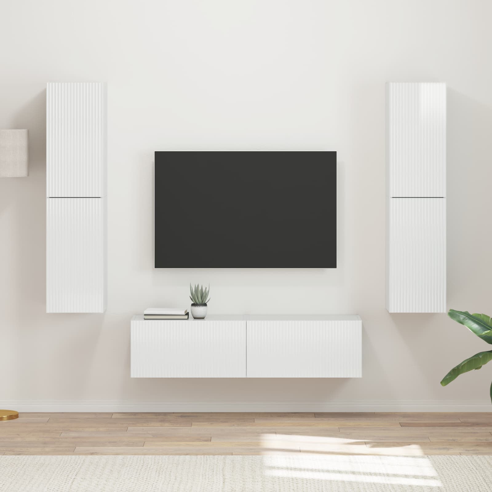 vidaXL Zestaw szafek RTV 6 pcs Wysoki połysk biały